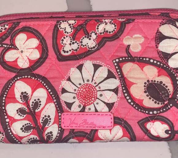 Vera Bradley Cosmetic Double Pouch Zipper Bag Blush Pink - NWT - Picture 1 of 5